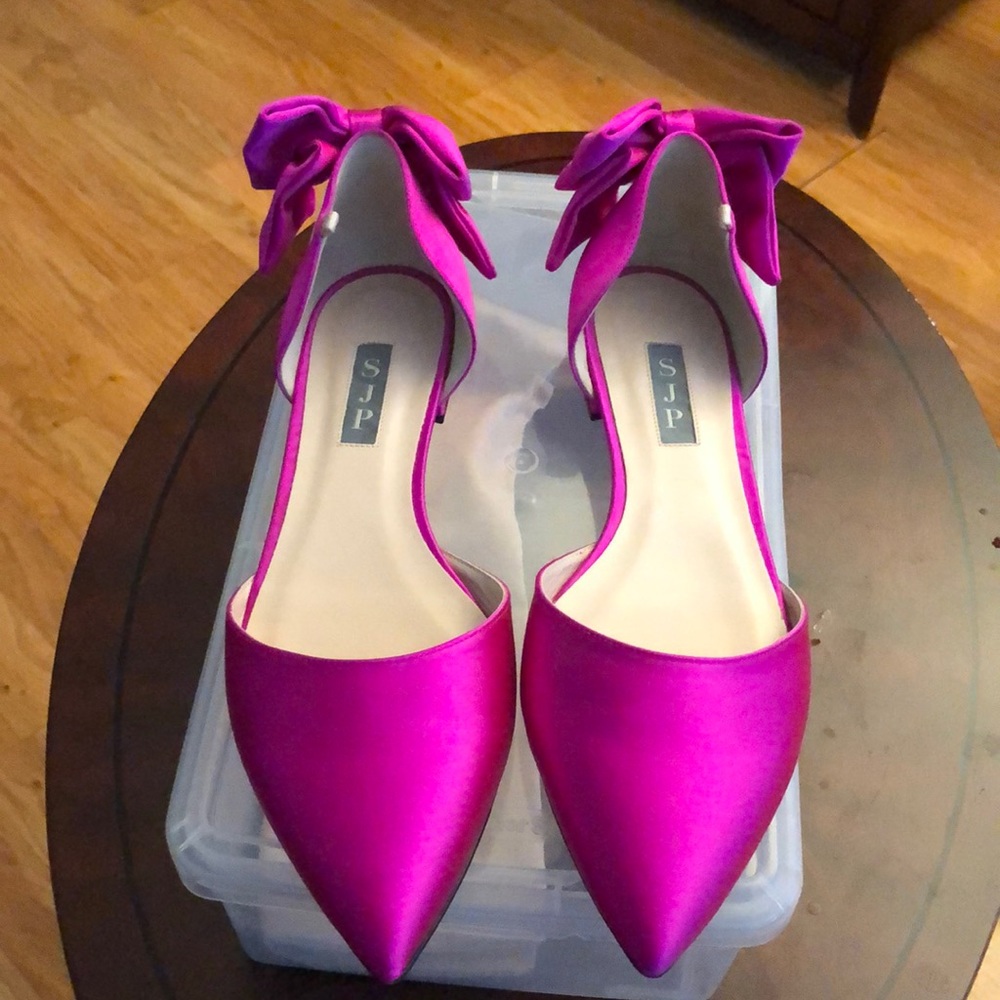 SJP Awaken Satin d'Orsay Flats Pointy Toe